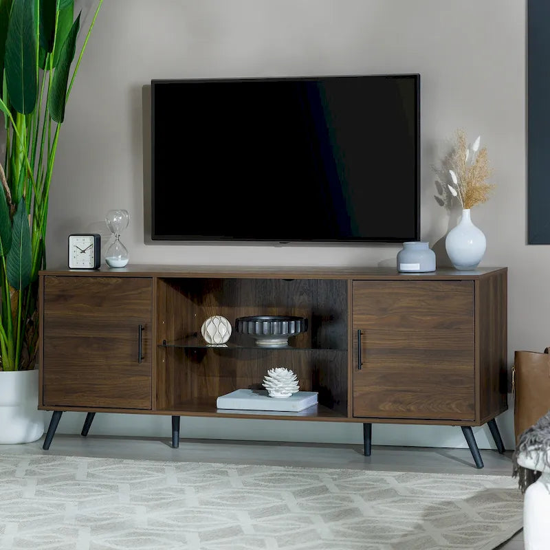 Mobile TV a 2 ante stile moderno di metà secolo, 152 cm