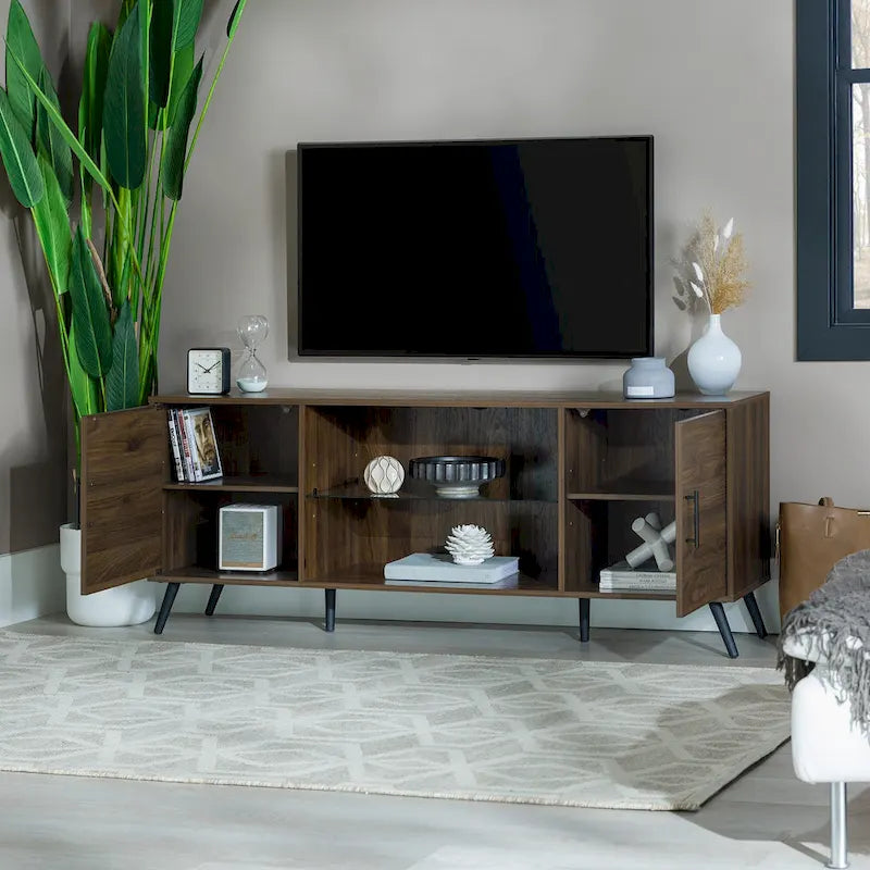 Mobile TV a 2 ante stile moderno di metà secolo, 152 cm