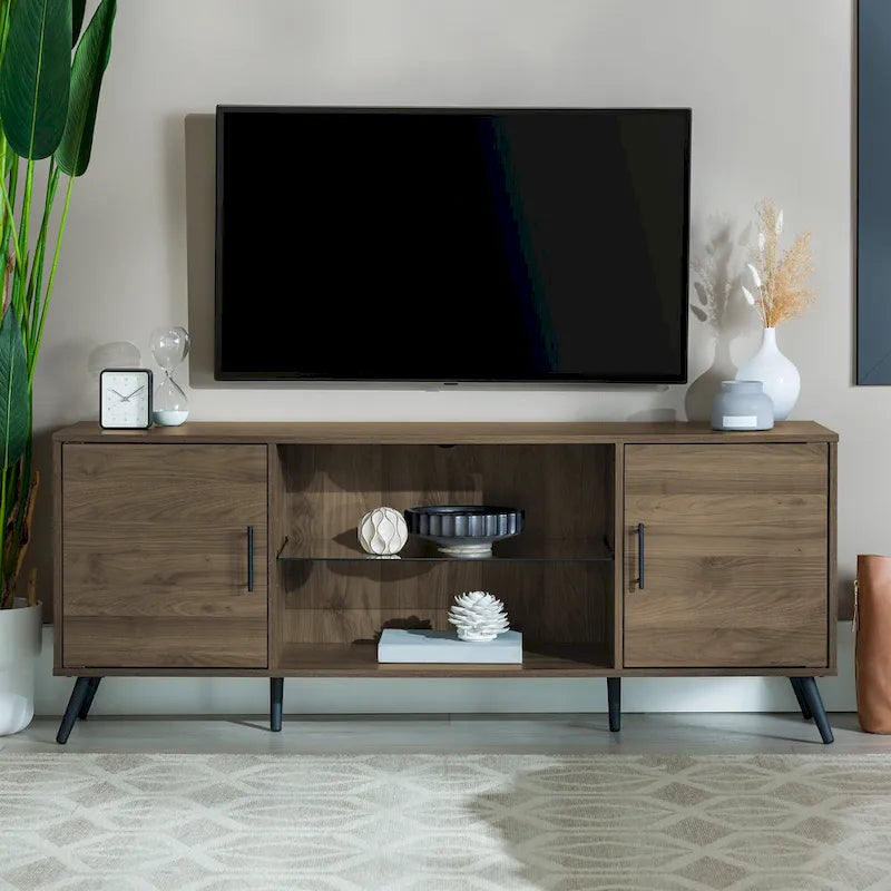 Mobile TV a 2 ante stile moderno di metà secolo, 152 cm