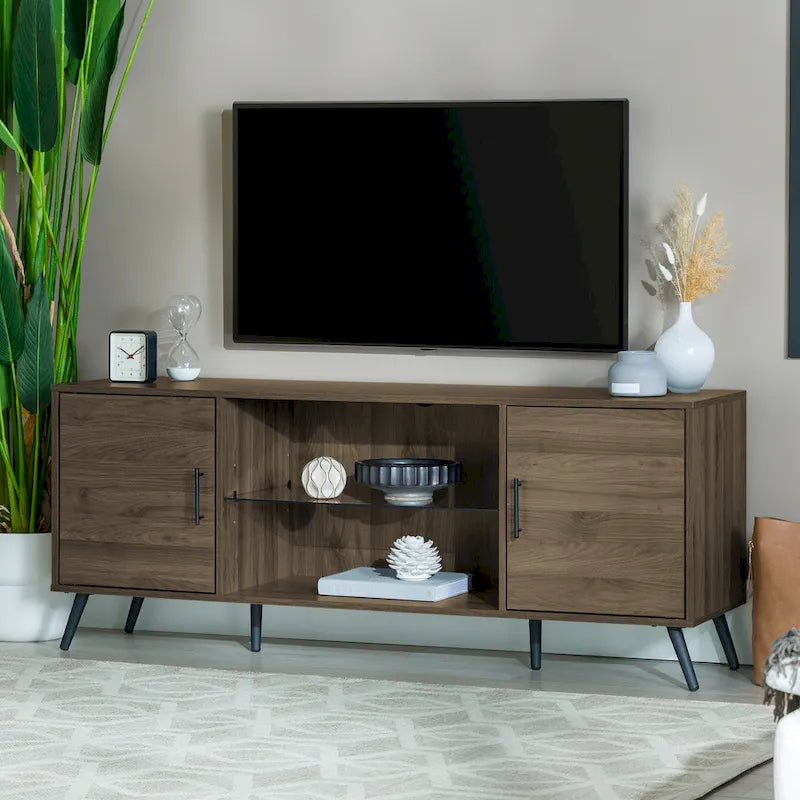 Mobile TV a 2 ante stile moderno di metà secolo, 152 cm