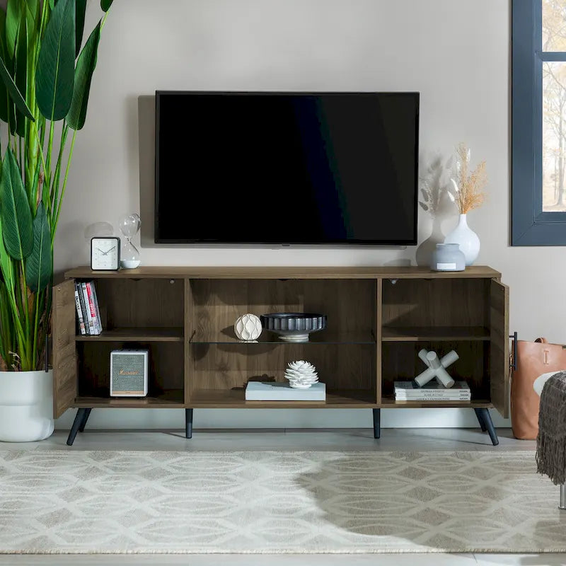 Mobile TV a 2 ante stile moderno di metà secolo, 152 cm