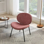 Sedia singola Mid-Century Modern Shell Tripod, sedia lounge in tessuto arancione con finitura noce e schienale confortevole