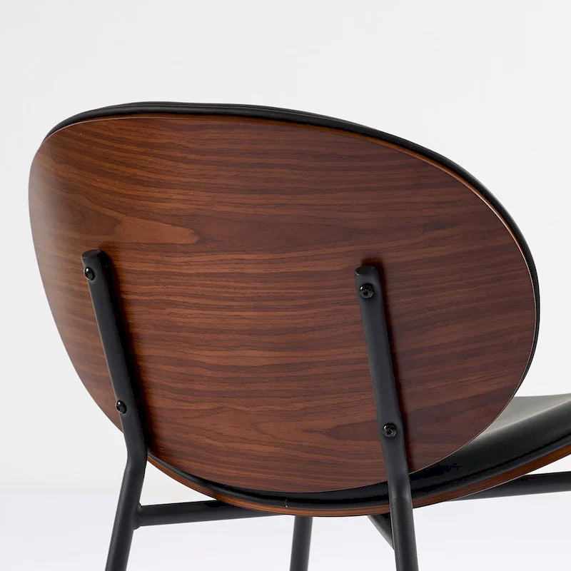 Sedia singola Mid-Century Modern Shell Tripod, sedia lounge in tessuto arancione con finitura noce e schienale confortevole