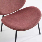 Sedia singola Mid-Century Modern Shell Tripod, sedia lounge in tessuto arancione con finitura noce e schienale confortevole