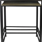 Set di tre tavolini a incastro in ottone, alluminio nero e ferro - 11,5' X '26' X '21