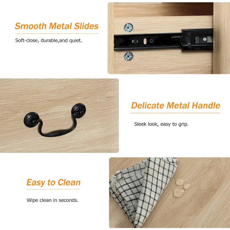 Mobile porta TV in stile rustico con 6 cassetti per TV fino a 55 pollici, mobile da intrattenimento in legno con contenitore