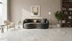Divano Curvo, 233 cm, Poliestere Grigio Scuro, Rifiniture Oro, 3 Cuscini
