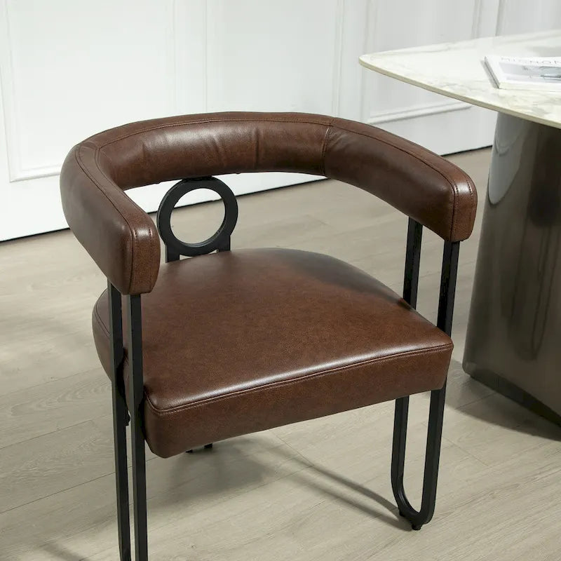 Poltrona moderna imbottita in PU per soggiorno o sala da pranzo