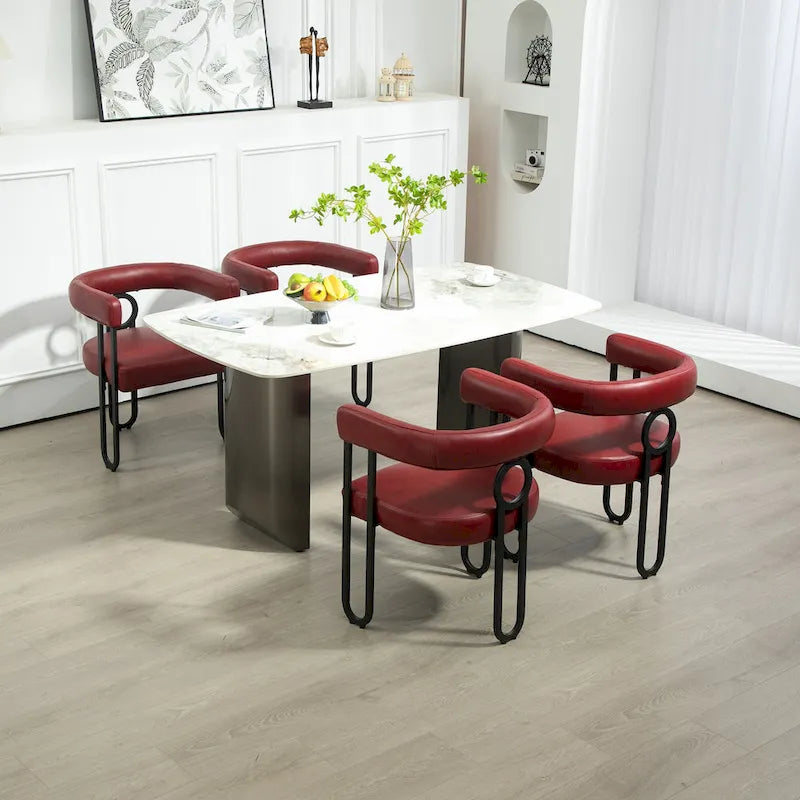 Poltrona moderna imbottita in PU per soggiorno o sala da pranzo