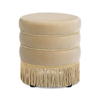 Poggiapiedi rotondo imbottito Edward 17.5 con frange Gold Bullion