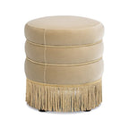 Poggiapiedi rotondo imbottito Edward 17.5 con frange Gold Bullion