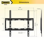 Supporto a parete fisso per TV 32-65 pollici - 17.13 x 1.1 x 18.86 pollici