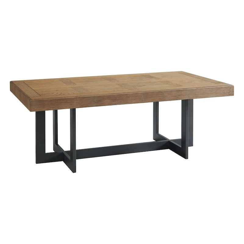 Tavolino da caffè ampio Eden 52 con base in metallo, Rustic Dune