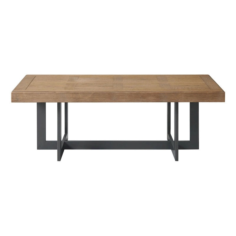 Tavolino da caffè ampio Eden 52 con base in metallo, Rustic Dune