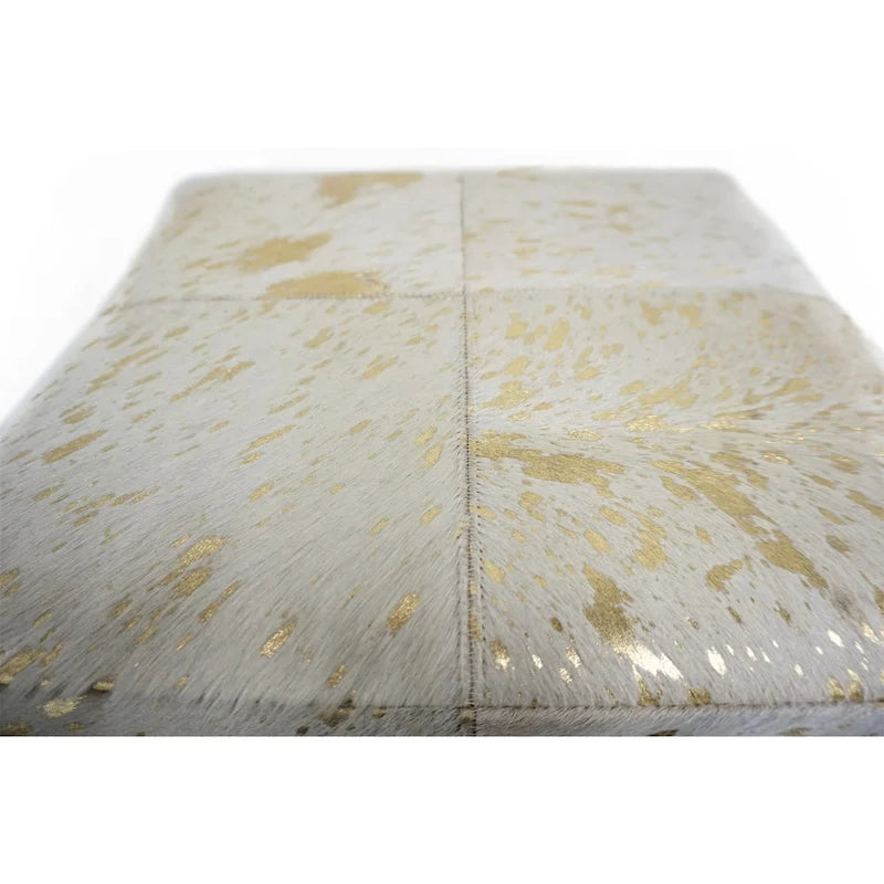 Pouf Cubo Quadrato in Pelle Oro