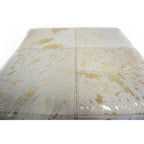 Pouf Cubo Quadrato in Pelle Oro