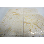 Pouf Cubo Quadrato in Pelle Oro