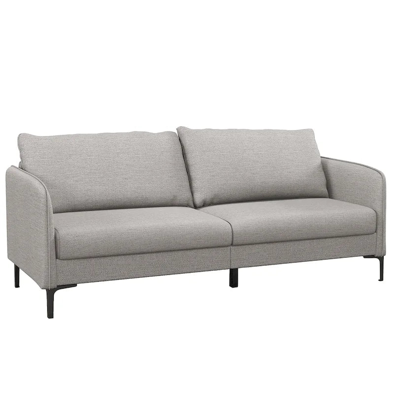 Divano a 2 posti moderno 76 con gambe in metallo grigio