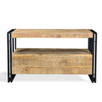 Mobile TV in Legno di Recupero con Cassetti Doppi - 40x16x24