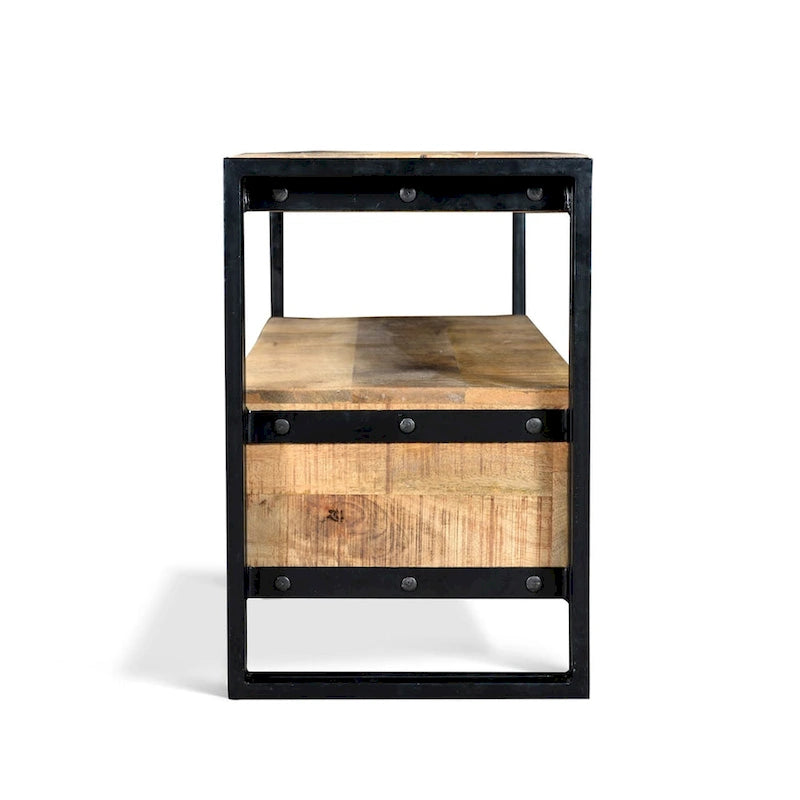 Mobile TV in Legno di Recupero con Cassetti Doppi - 40x16x24