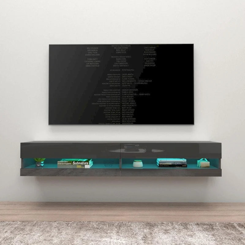 Mobile TV sospeso a parete da 71 pollici con luci LED