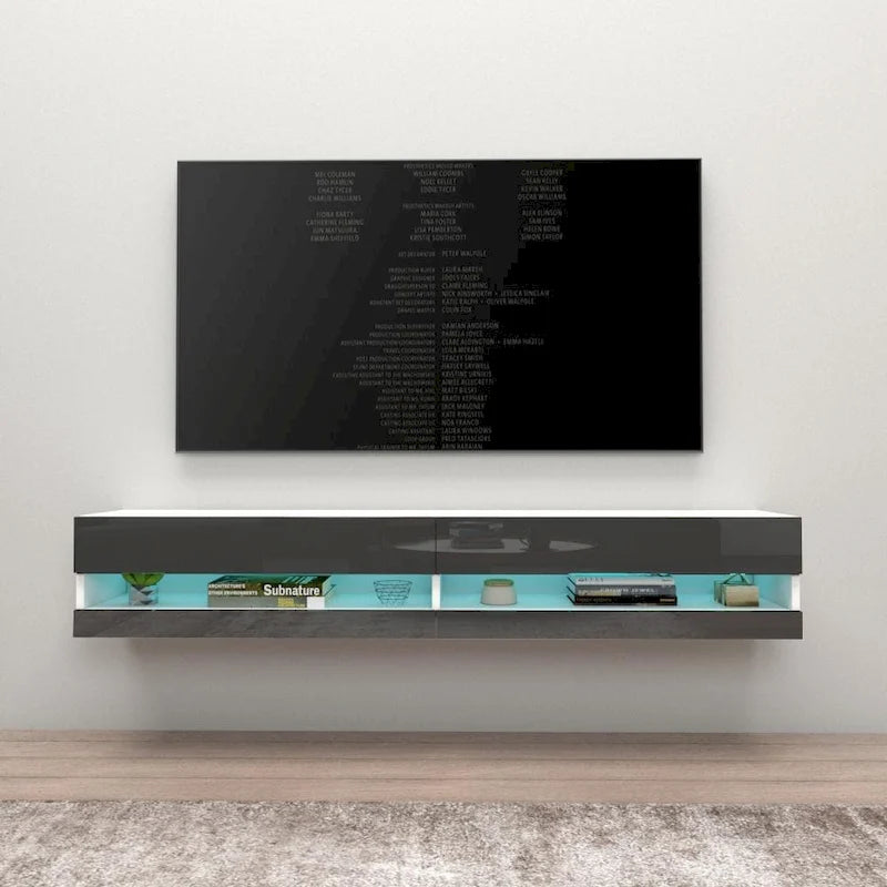 Mobile TV sospeso a parete da 71 pollici con luci LED