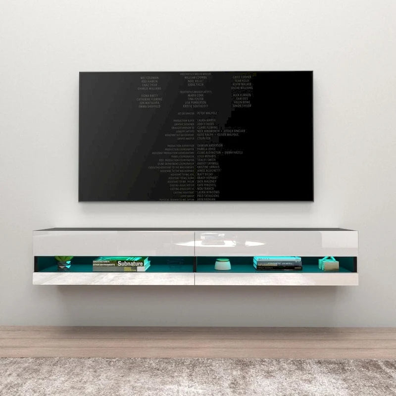 Mobile TV sospeso a parete da 71 pollici con luci LED