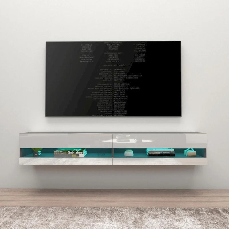 Mobile TV sospeso a parete da 71 pollici con luci LED