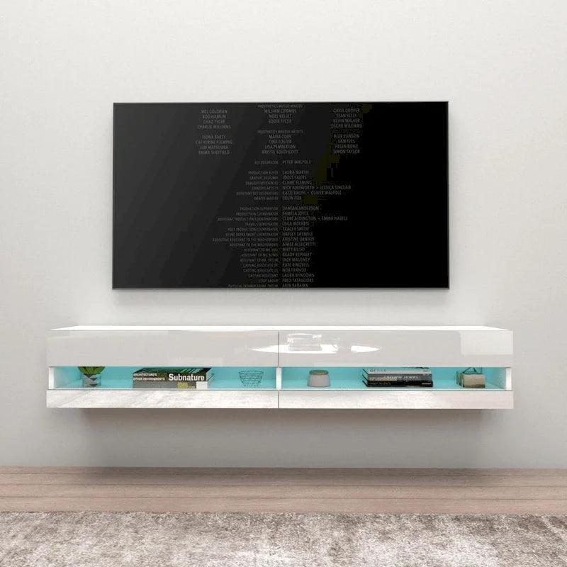 Mobile TV sospeso a parete da 71 pollici con luci LED