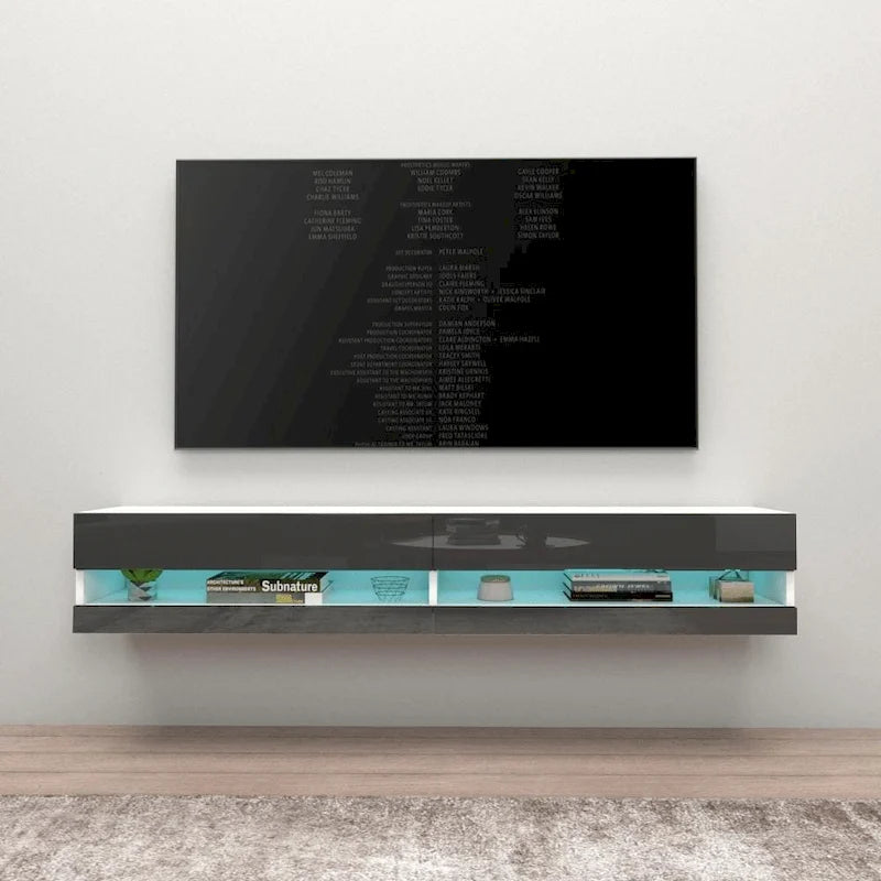 Mobile TV sospeso a parete da 71 pollici con luci LED
