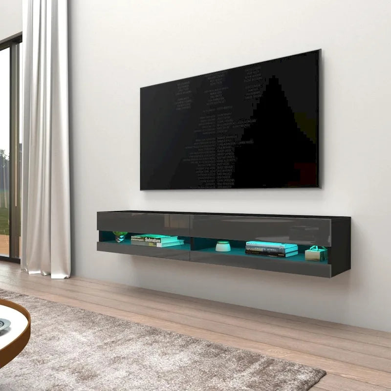Mobile TV sospeso a parete da 71 pollici con luci LED