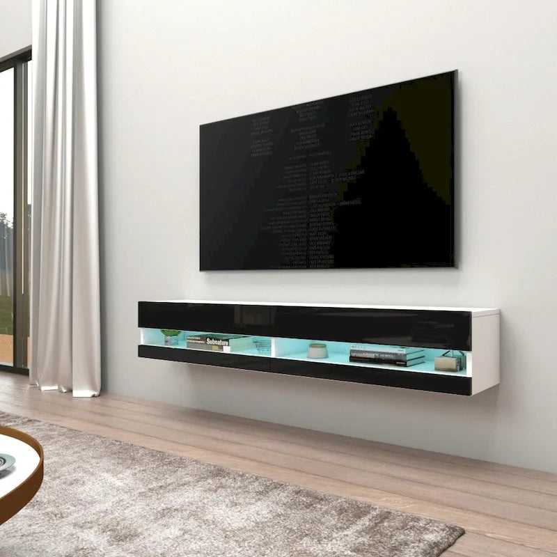 Mobile TV sospeso a parete da 71 pollici con luci LED