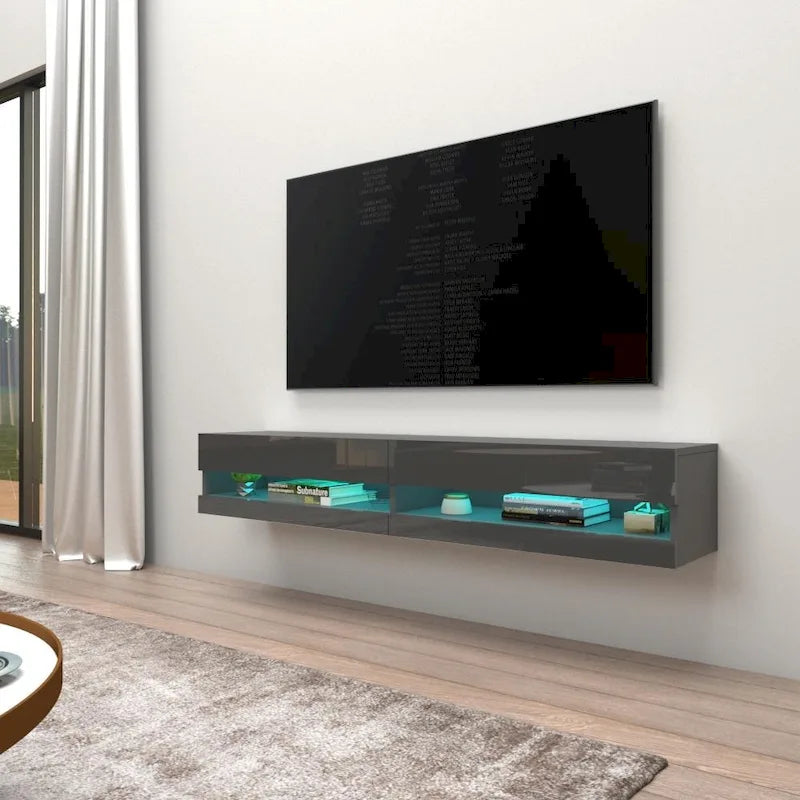 Mobile TV sospeso a parete da 71 pollici con luci LED