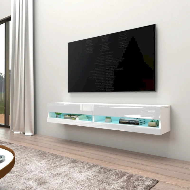 Mobile TV sospeso a parete da 71 pollici con luci LED