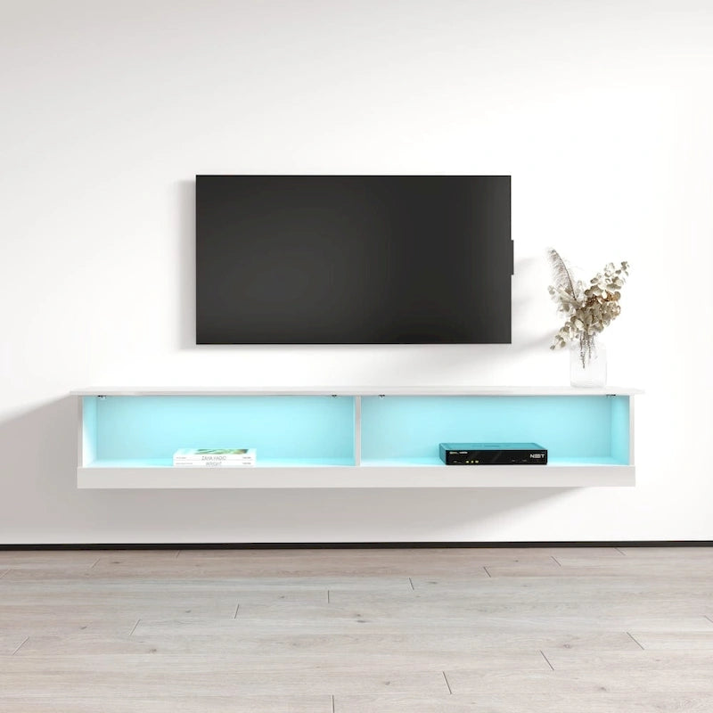 Mobile TV sospeso a parete da 71 pollici con luci LED