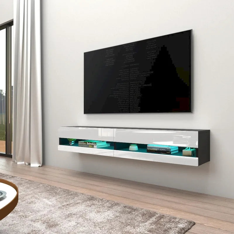 Mobile TV sospeso a parete da 71 pollici con luci LED