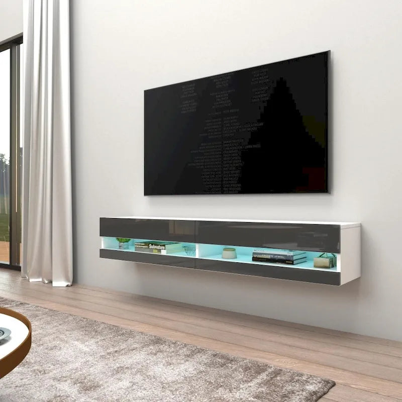 Mobile TV sospeso a parete da 71 pollici con luci LED