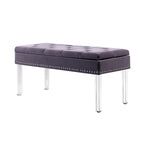 Panca Contenitore Imbottita Capitonnè Mid-Century da 45 cm