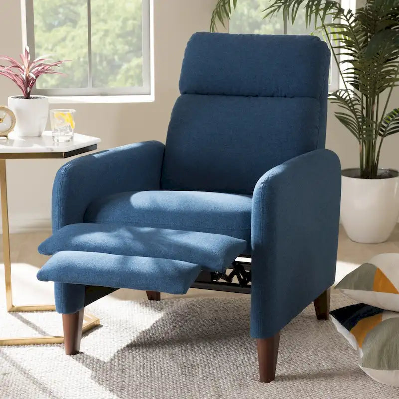 Poltrona Reclinabile in Tessuto Mid-Century