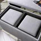 Set di 4 panche e pouf impilabili contemporanei in similpelle