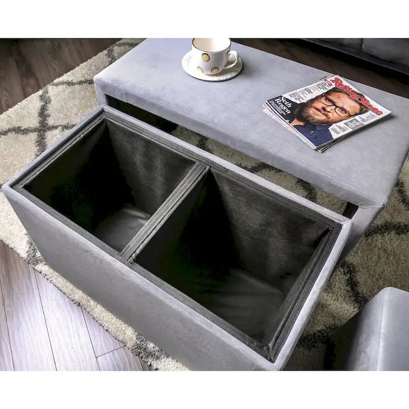 Set di 4 panche e pouf impilabili contemporanei in similpelle