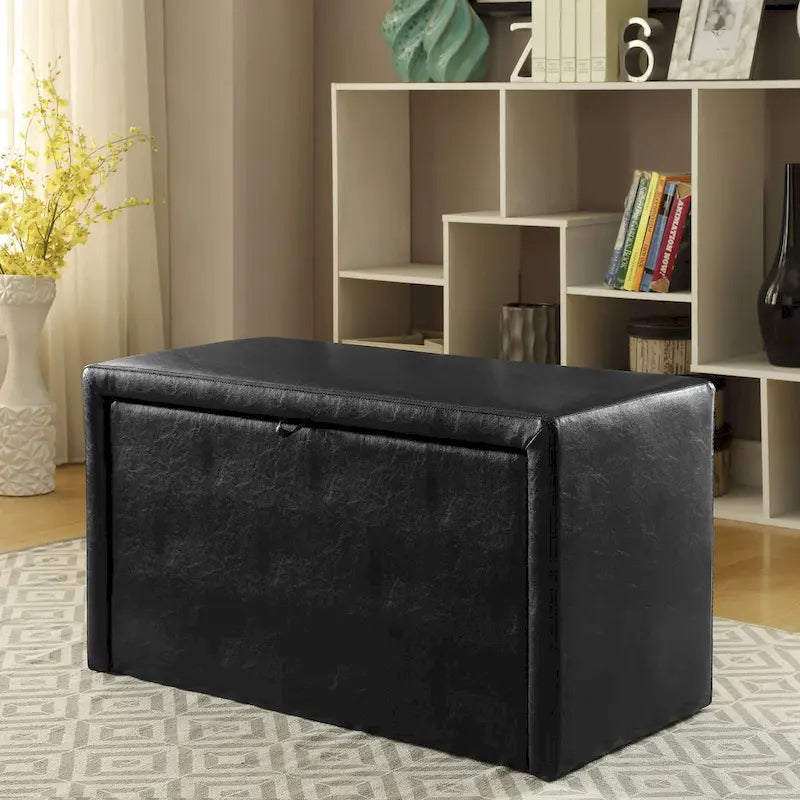 Set di 4 panche e pouf impilabili contemporanei in similpelle