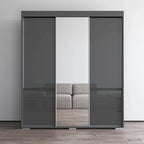 Armadio moderno a 3 ante Monaco da 180 cm con specchio