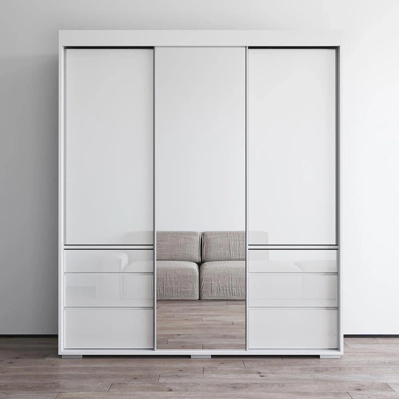 Armadio moderno a 3 ante Monaco da 180 cm con specchio