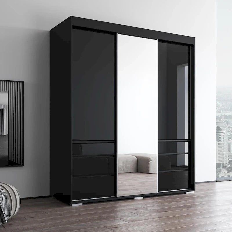 Armadio moderno a 3 ante Monaco da 180 cm con specchio