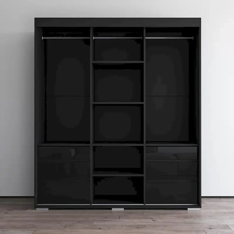 Armadio moderno a 3 ante Monaco da 180 cm con specchio