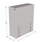 Armadio moderno a 3 ante Monaco da 180 cm con specchio