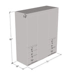 Armadio moderno a 3 ante Monaco da 180 cm con specchio
