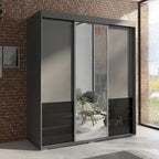 Armadio moderno a 3 ante Monaco da 180 cm con specchio