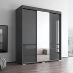Armadio moderno a 3 ante Monaco da 180 cm con specchio
